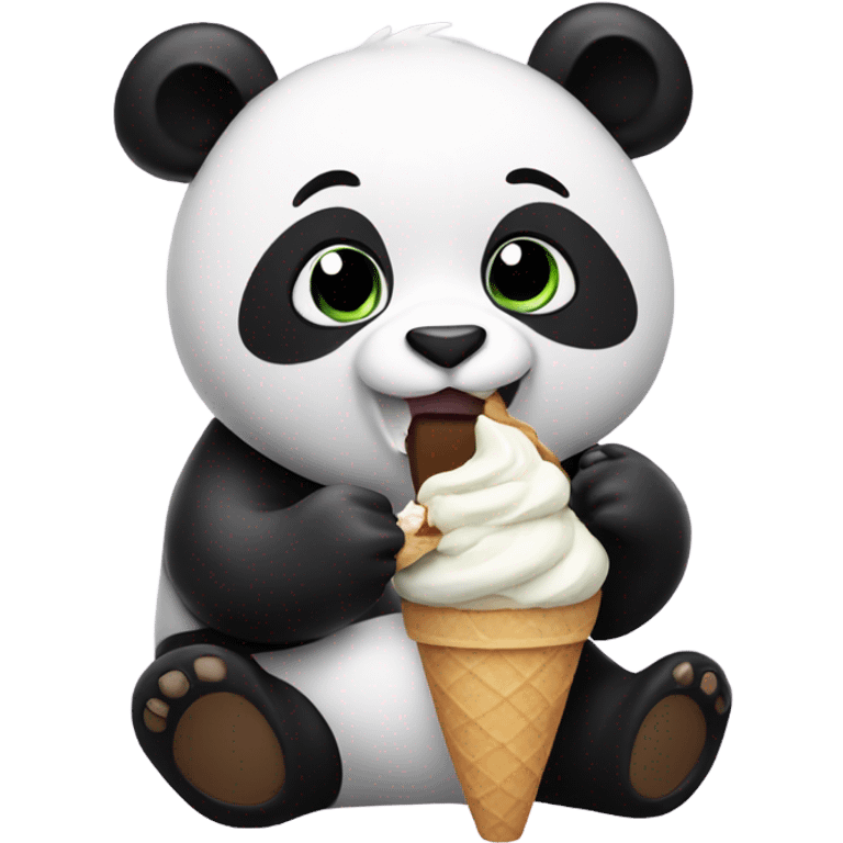 Panda eating ice cream emoji