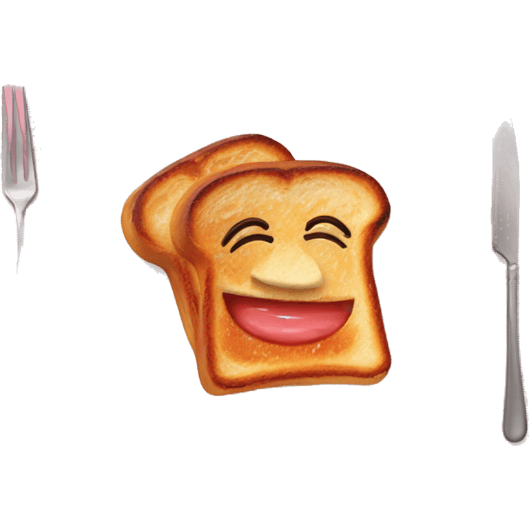 french toast on a soft pink plate emoji