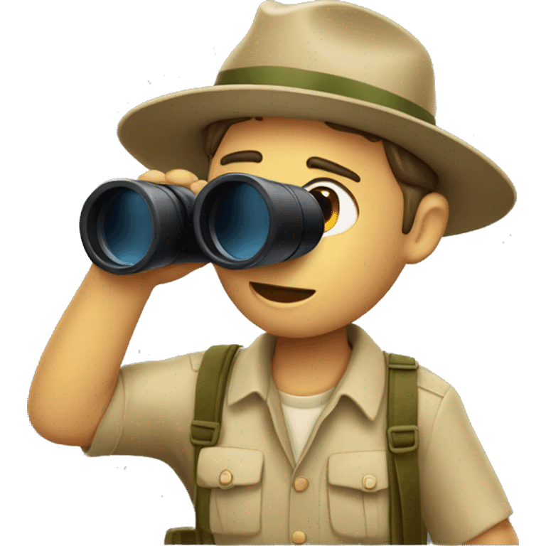 Safari man with binoculars emoji