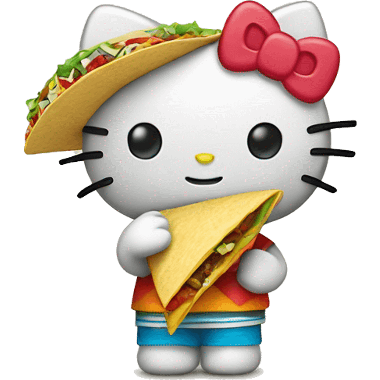 Hello-kitty hello-kitty holding a taco emoji