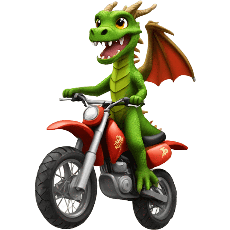 Dragon riding dirt bike emoji