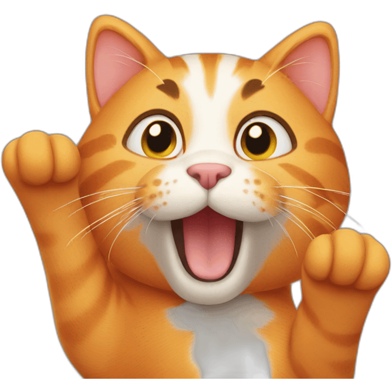 orange cat waving emoji