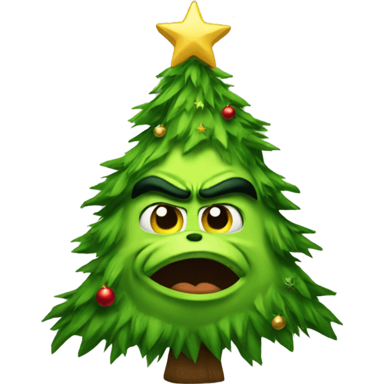 Grinch Christmas tree  emoji