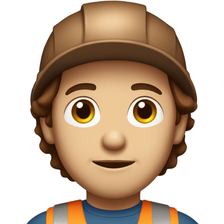 Brown haired iron worker white skin emoji