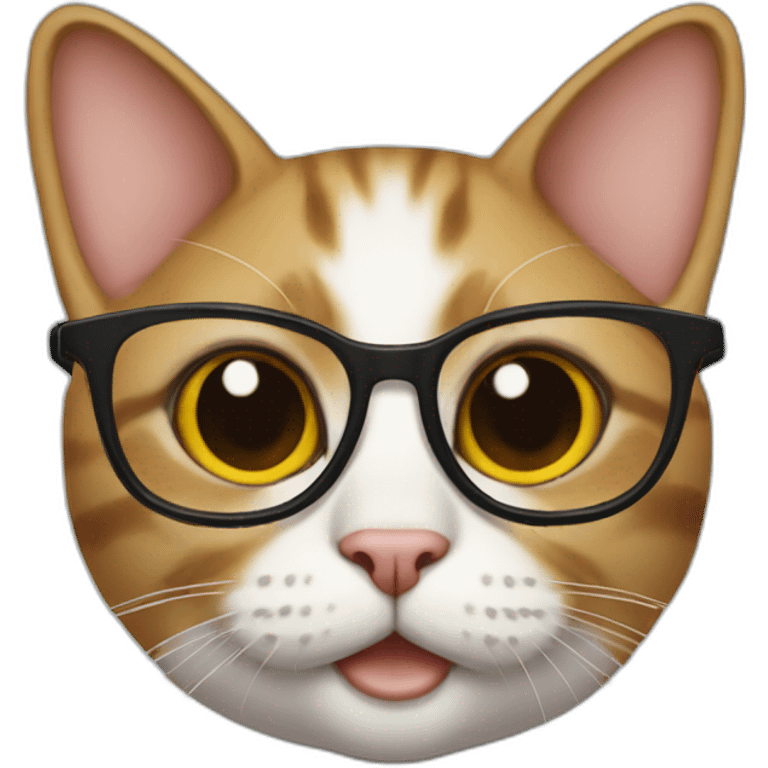 Extremely weird cat nerd emoji