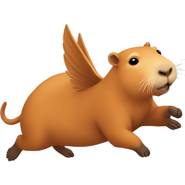 flying capybara with orange emoji