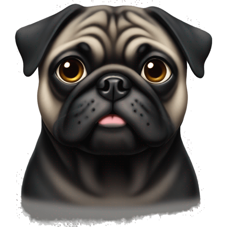 Black fat pug emoji