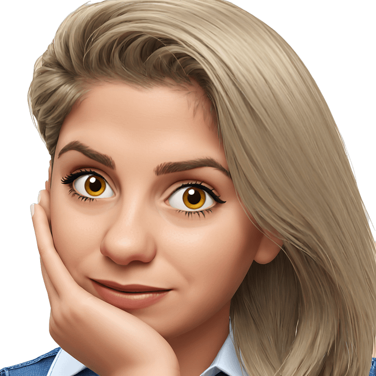 smiling blonde girl portrait emoji