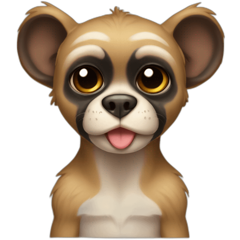 Monkey gremlin dog tan black emoji