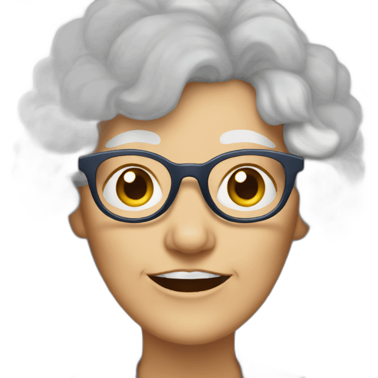 Old lady with curly white hair and glasses emoji