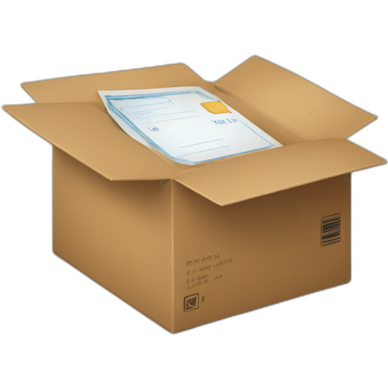 box with a postal card inside emoji