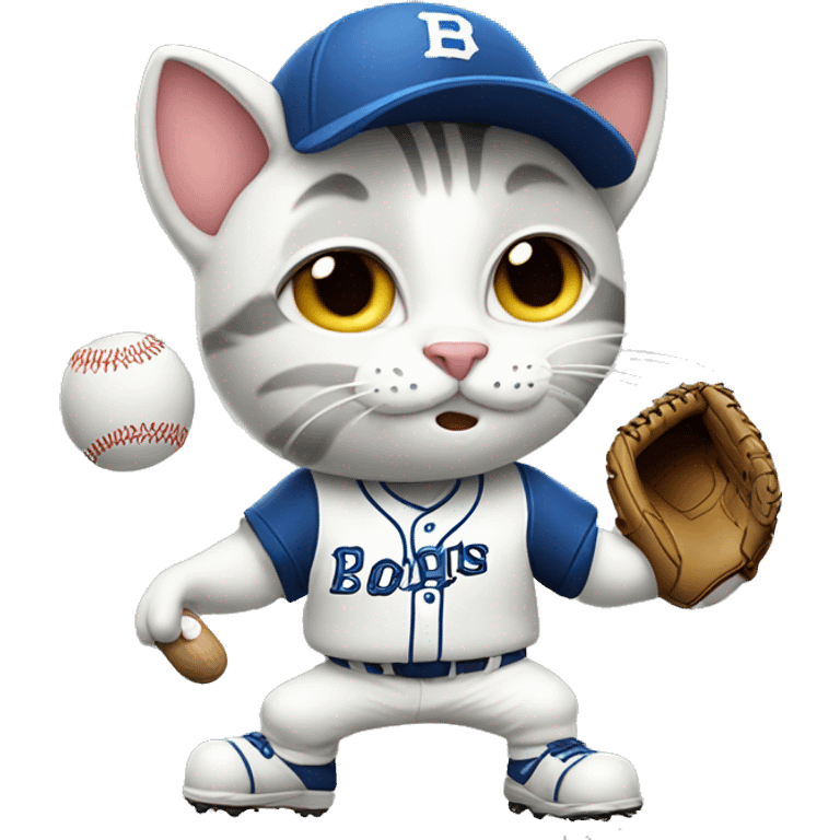 cat playing baseball emoji