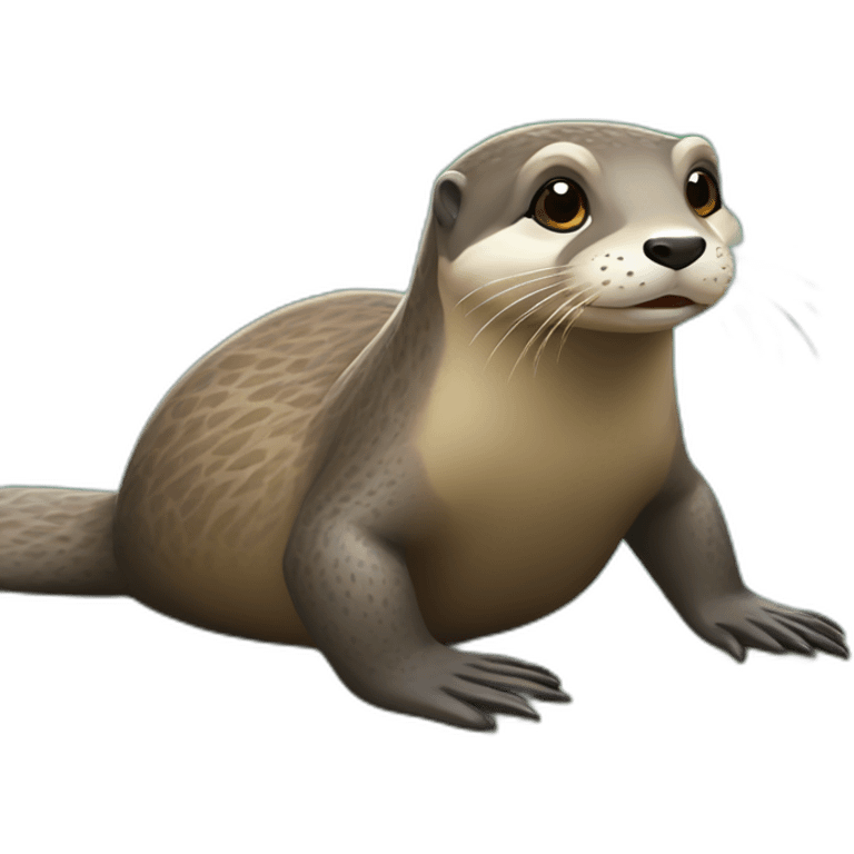 Loutre sur tortue emoji