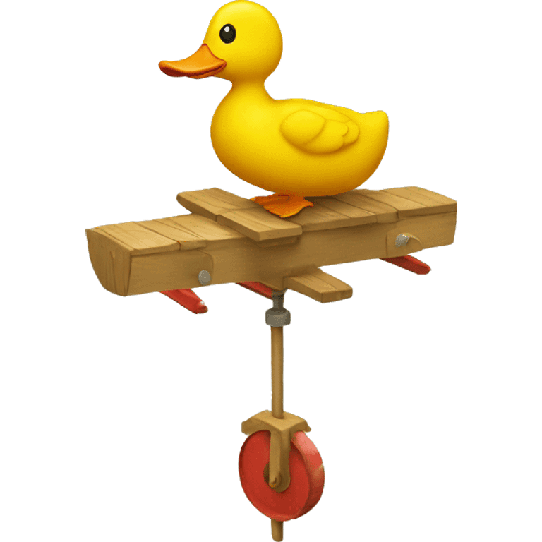 yellow duck riding whirligig emoji