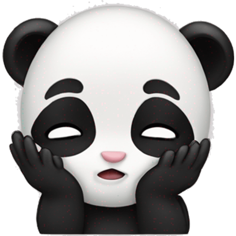 Female baby panda covering face embarrassed emoji