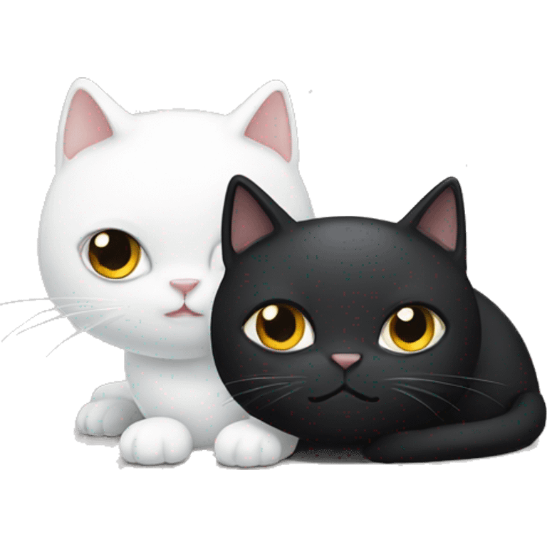 black cat and white cat  emoji