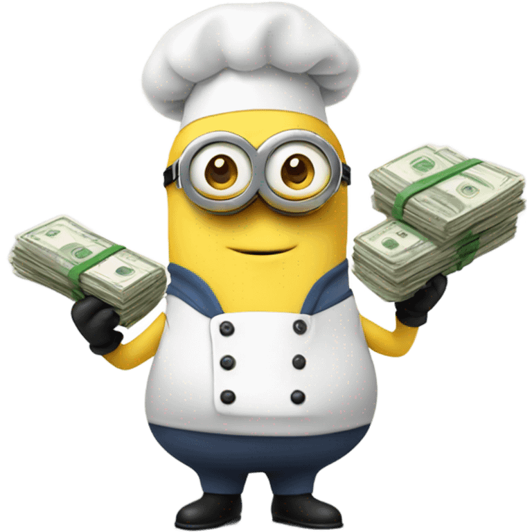 Minion with cash and chef head emoji