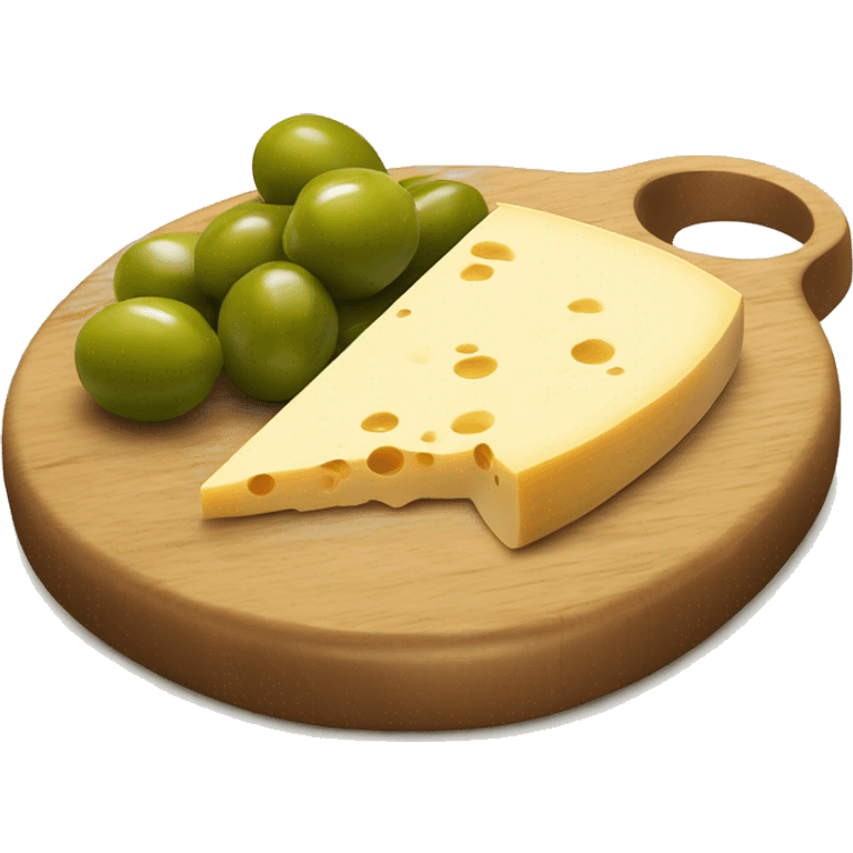 Cheese board with lots of green olives  emoji