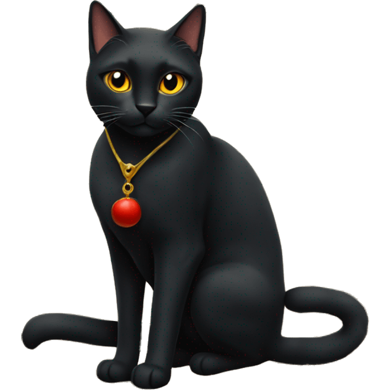 black cat ,  in red dress , astrology  emoji