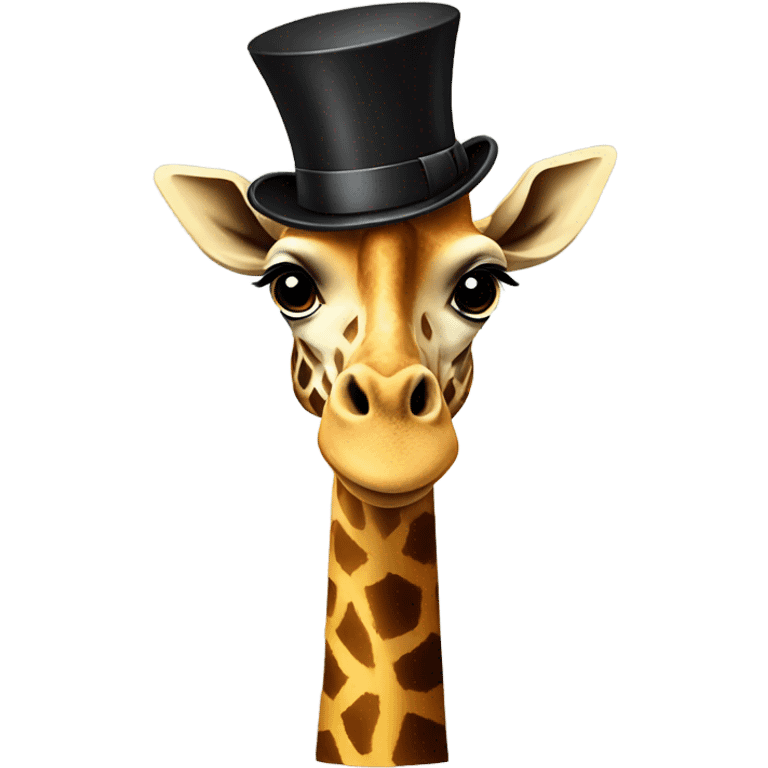 Giraffe with top hat emoji