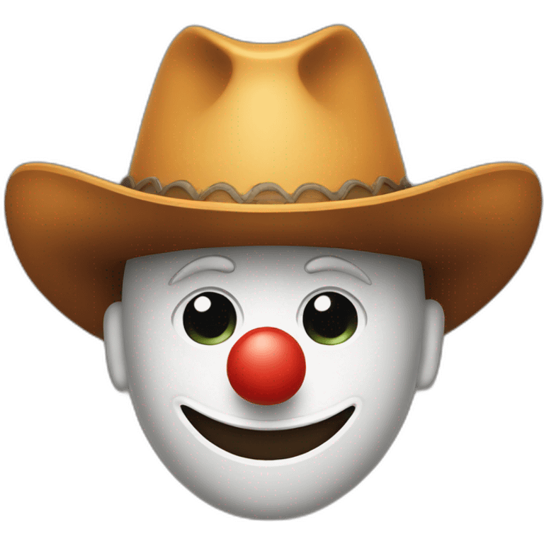 Clown face with cowboy hat  emoji