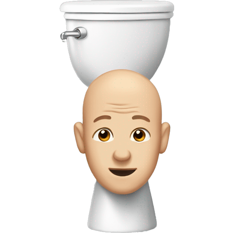 a bald head sticking out of a toilet emoji