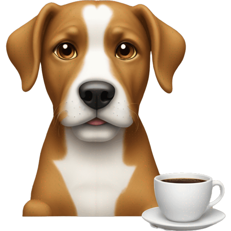 dog drinking coffee emoji