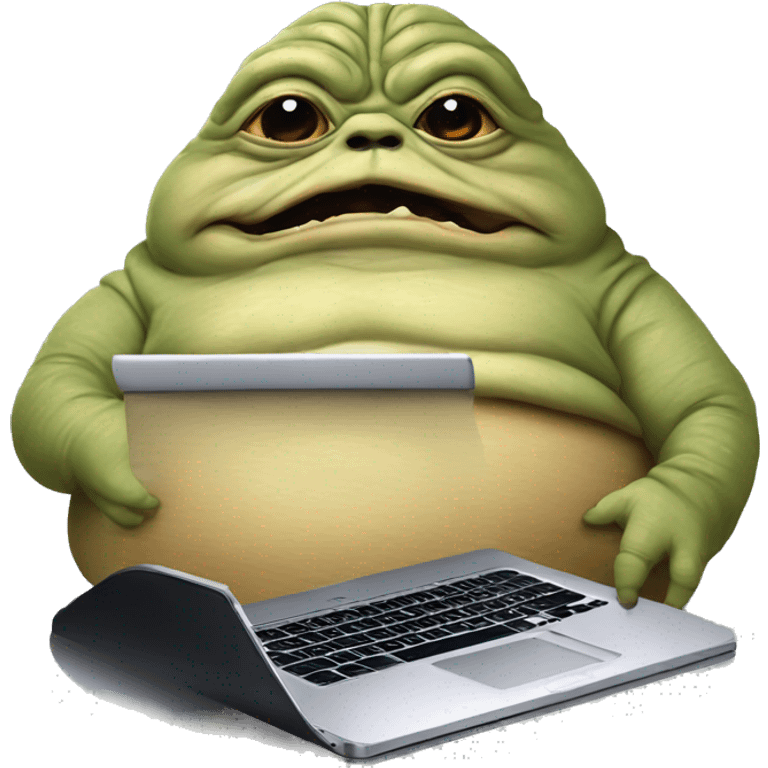 Jabba the Hutt from Star Wars with a laptop emoji