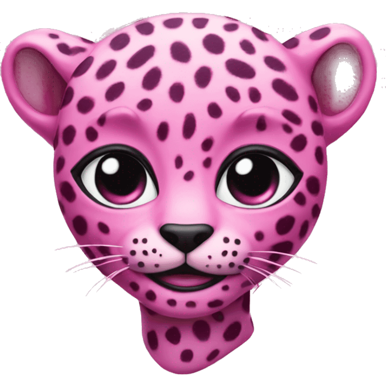 pink leopard print alien emoji