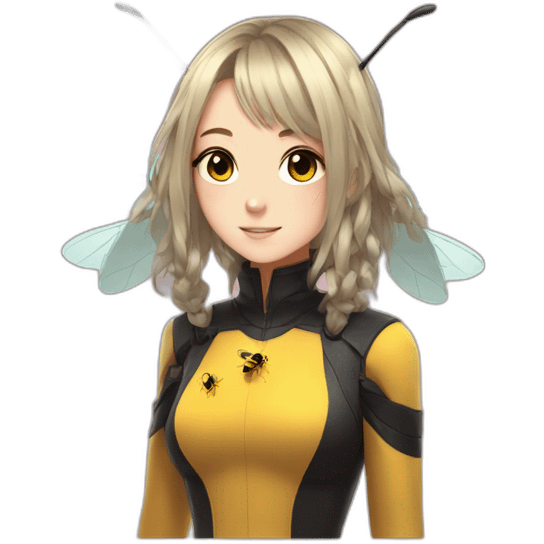 anime girls with a bee emoji