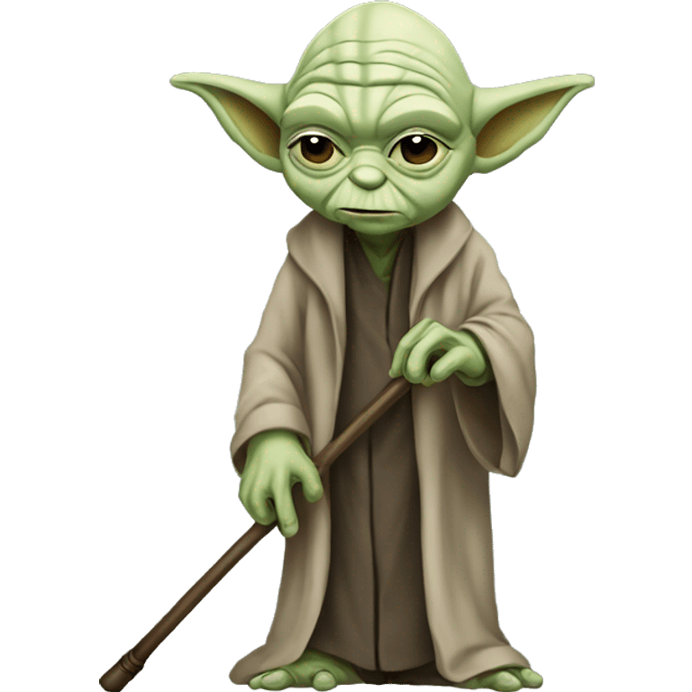 old frail bald yoda with a cane emoji