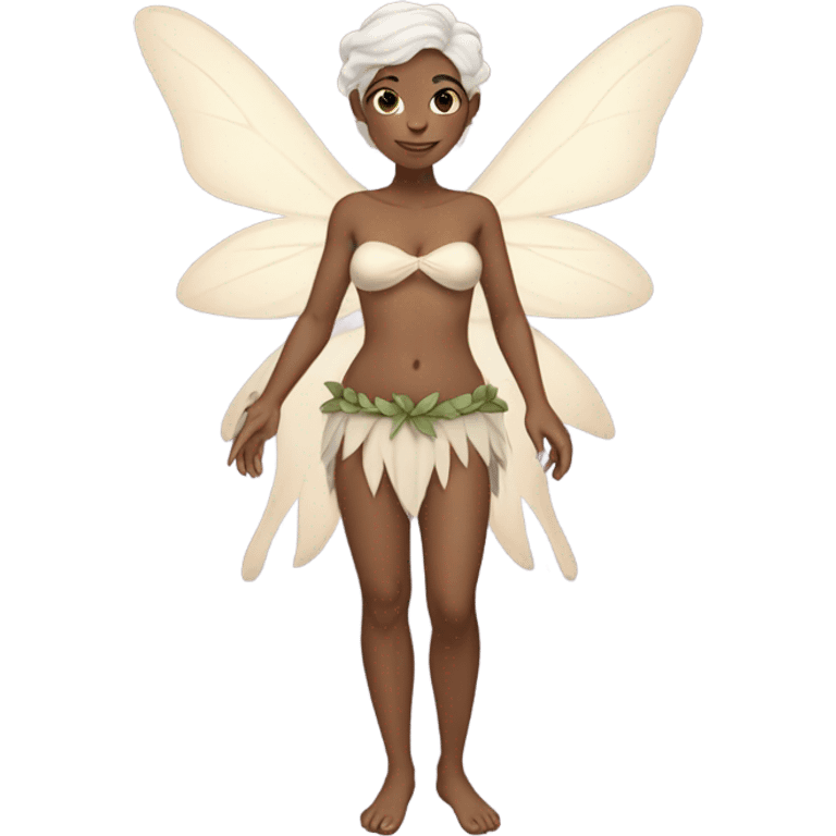 Half clothed white skin tone full body fairy emoji