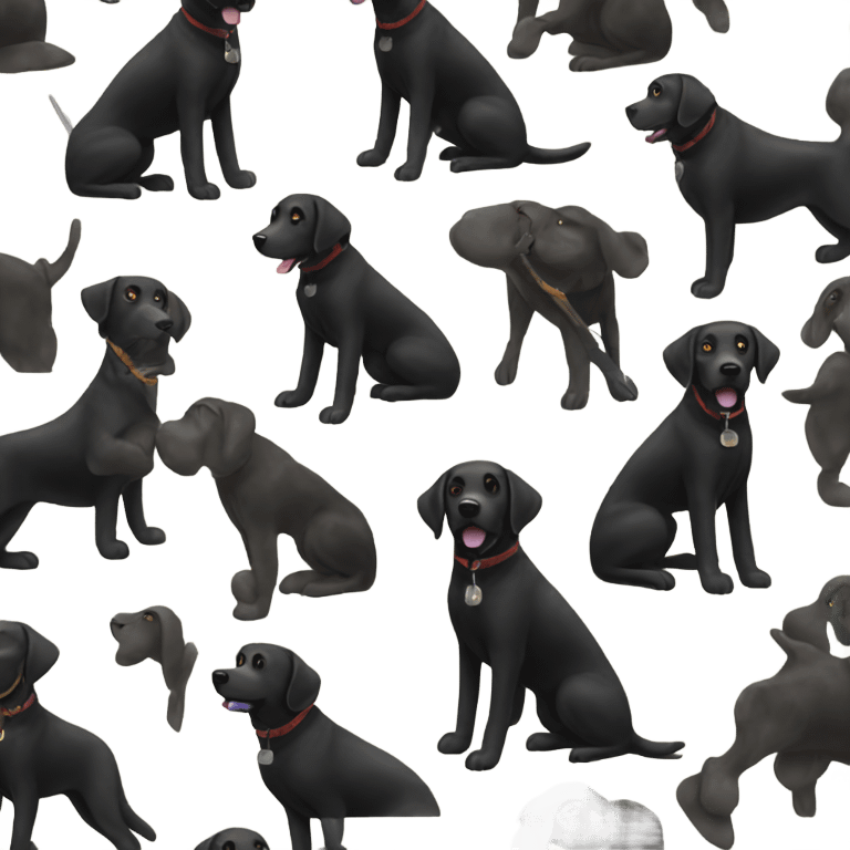 Black lab hunting emoji