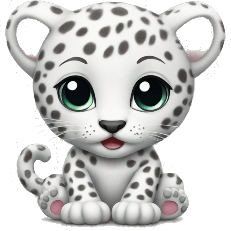 Baby white leopard sitting emoji