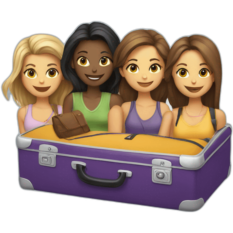 travel with friends (4 girls) emoji