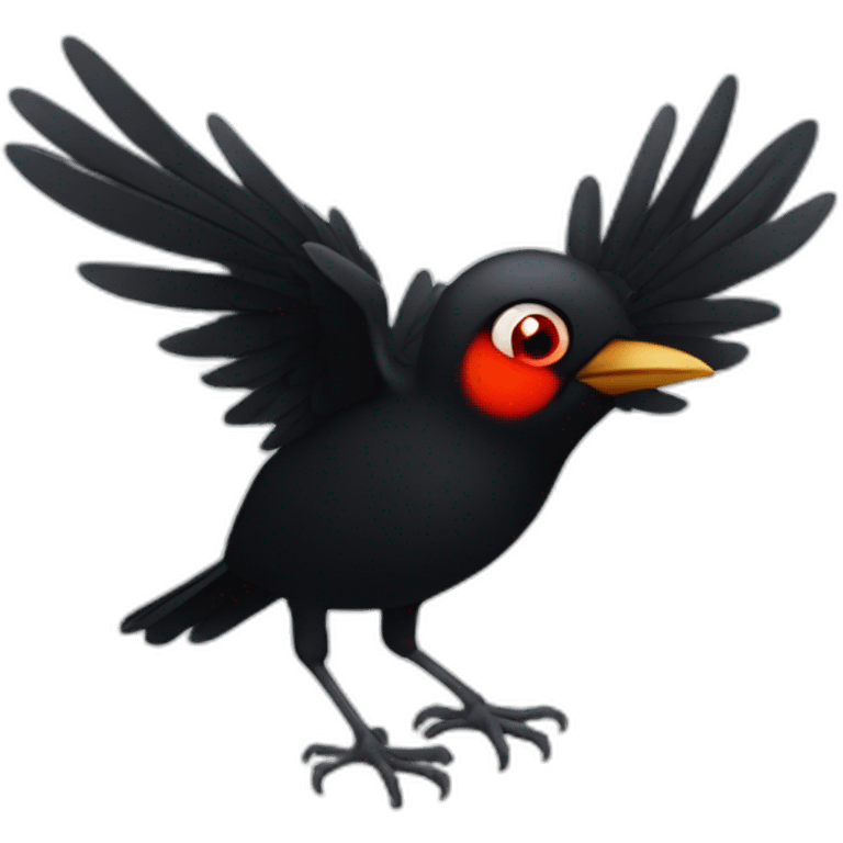 Black Bird red eyes emoji