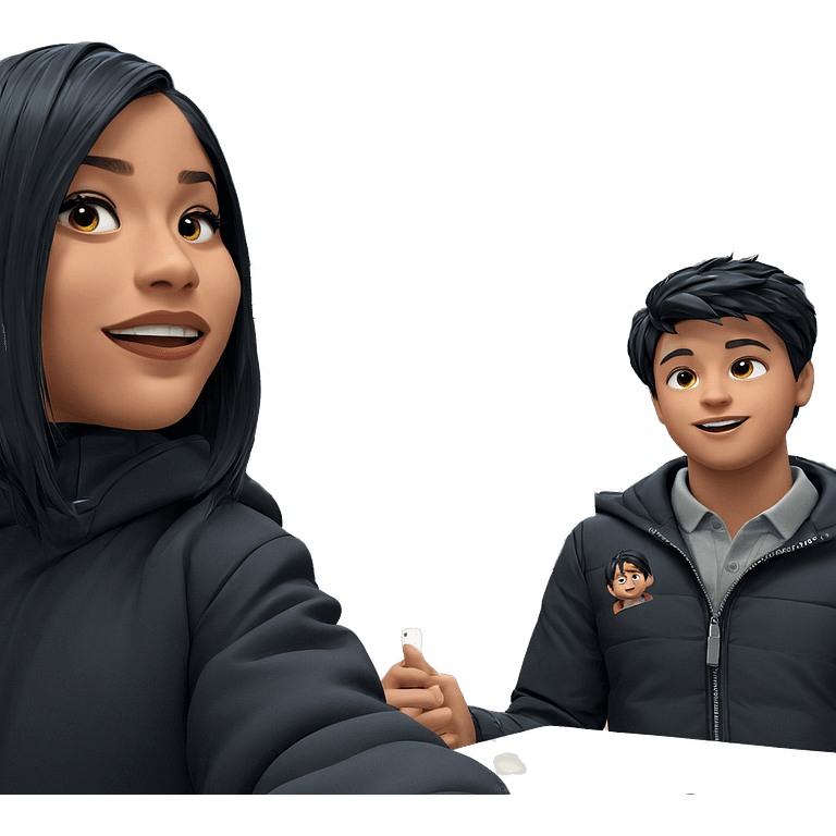 two boys in dark jackets emoji