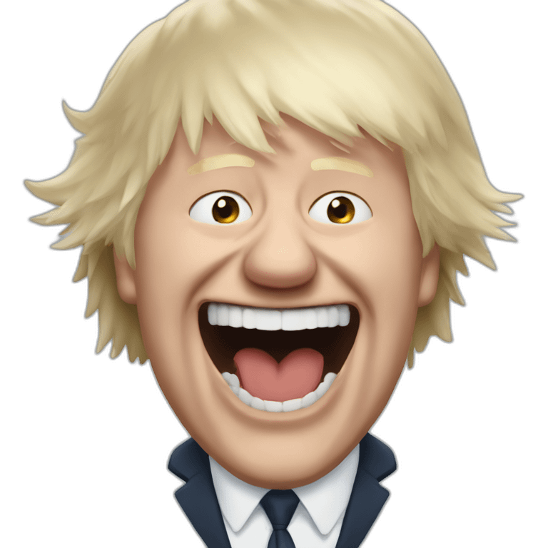 Boris Johnson laughing like evil madman emoji