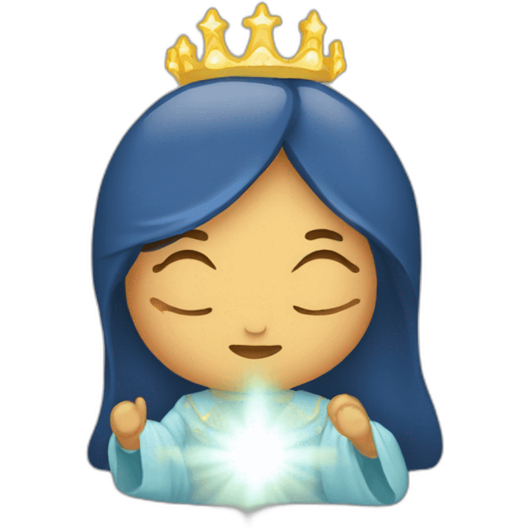 Virgen con halo rezando emoji