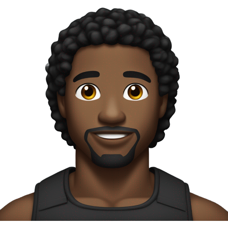 Super gorgeous black man with black hair and a little bit muscular that looks a bit like Micheal b Jordan emoji