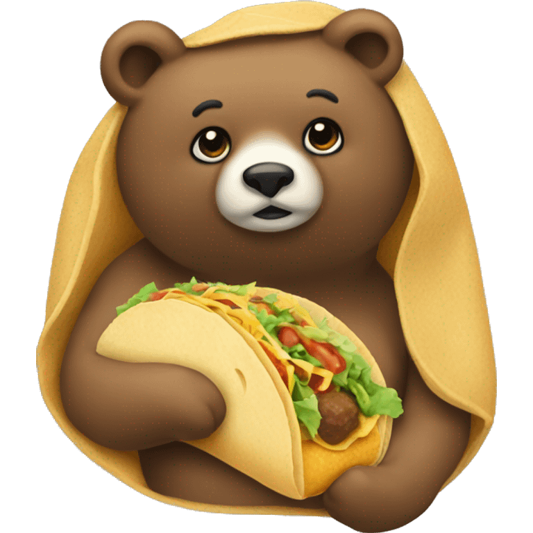 Un osito con un taco emoji