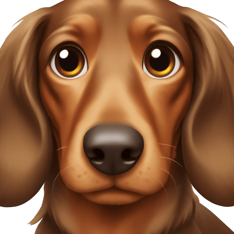 Sad brown Long-haired dachshund emoji