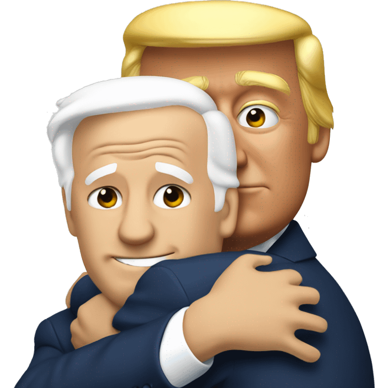 Trump hugging biden emoji