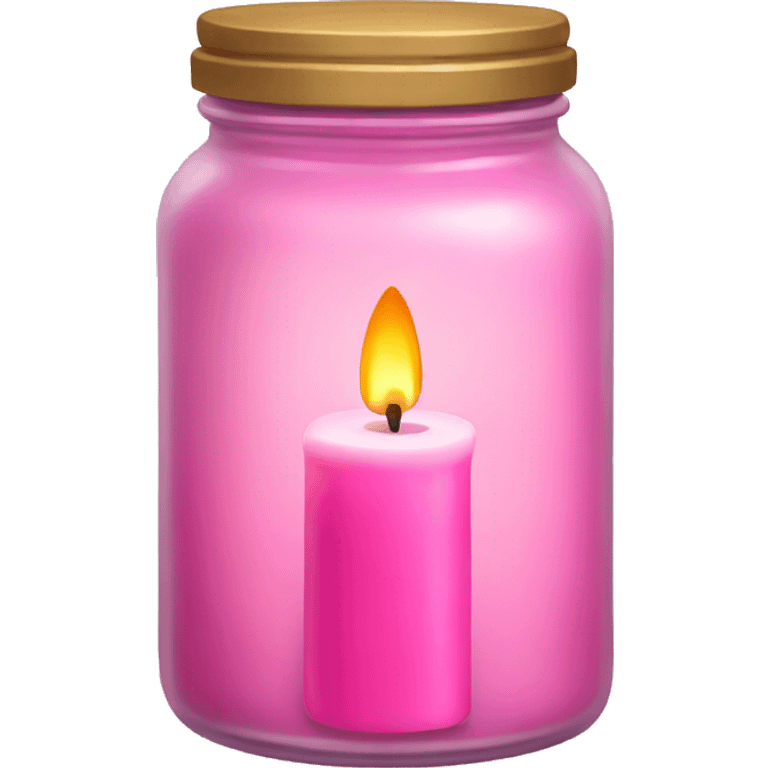 Pink candle jar emoji