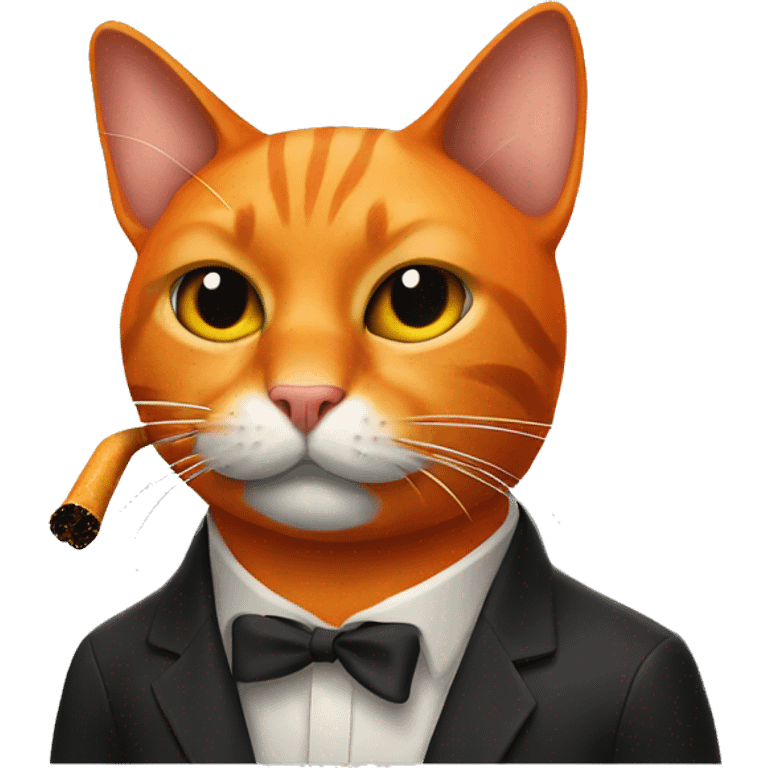 Orange and black cat smoking cigarette  emoji