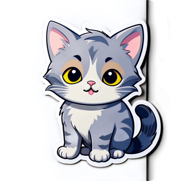 Cute gray kitty emoji