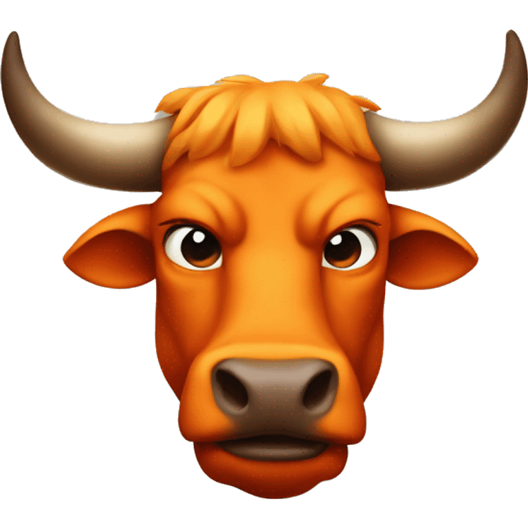 orange bull looking fierce emoji