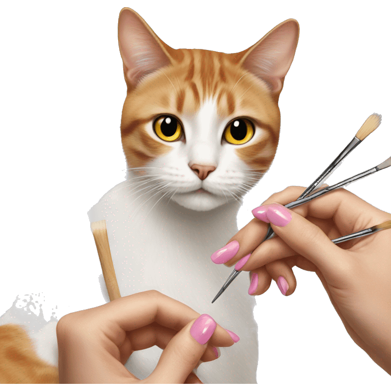 Cat painting nails  emoji