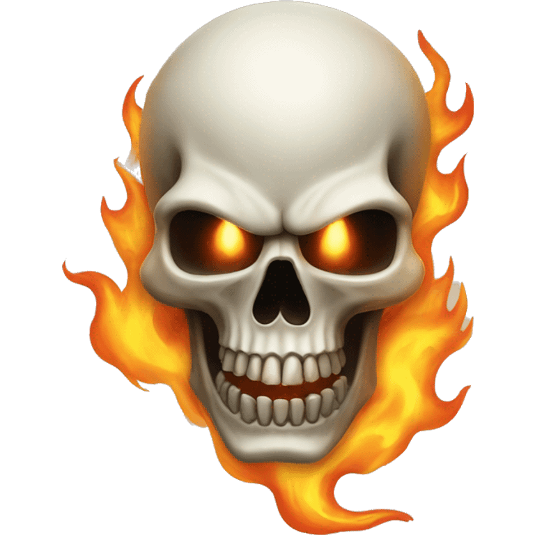 ghost-rider skull in flames emoji