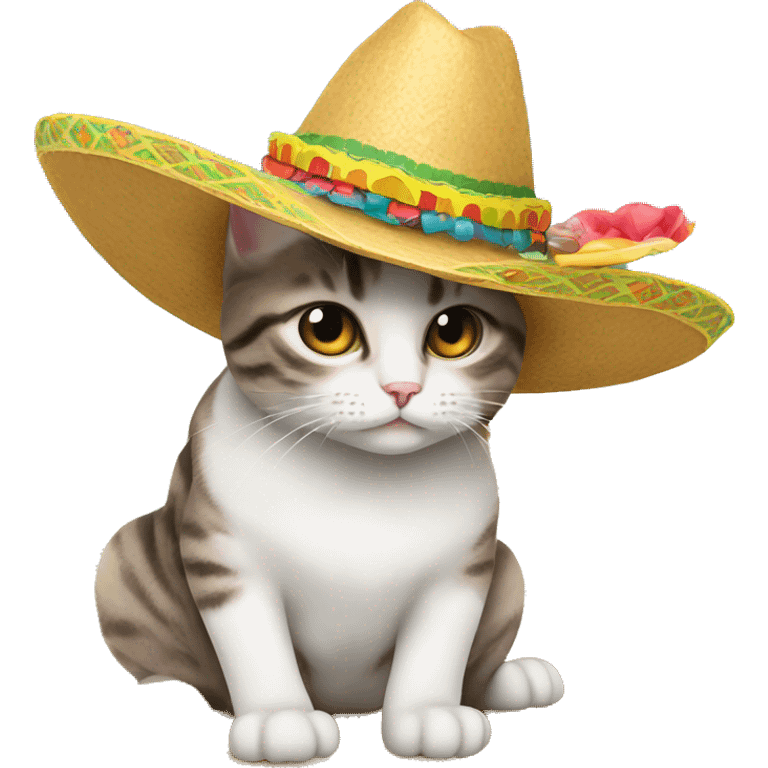 Cat wearing a sombrero on the beach emoji